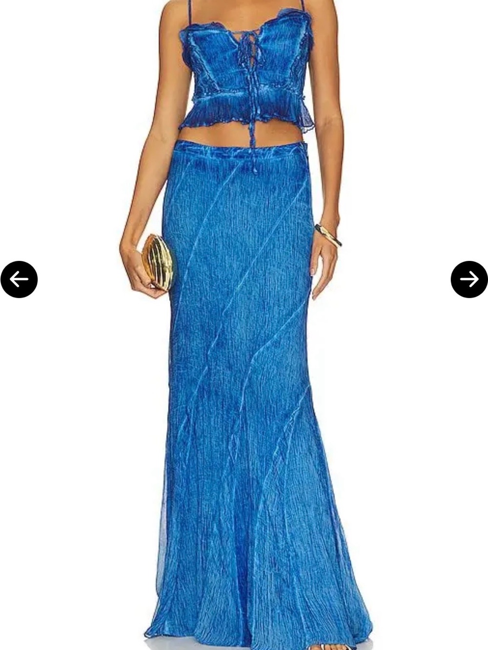 Rococo sand cobalt skirt set size medium